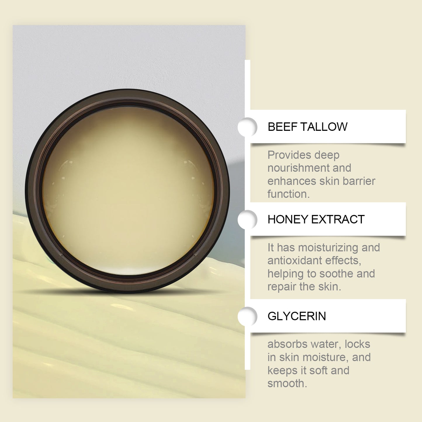 Veyro Beef Tallow Honey Facial Moisturizer